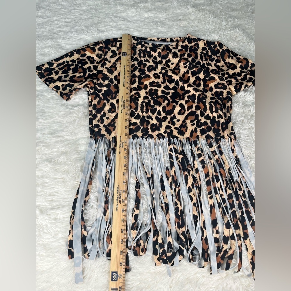 Leopard Print Fringe Top - Picture 9 of 9